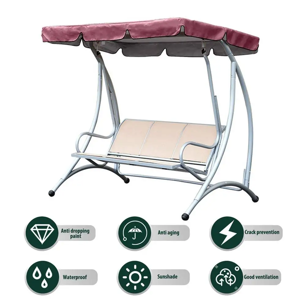 Garden Chairs Patio Swing Cover Set Waterproof UV-Resistant Swing Canopy Seat Top Cover Swing Seat Cover Universal Dust Cover