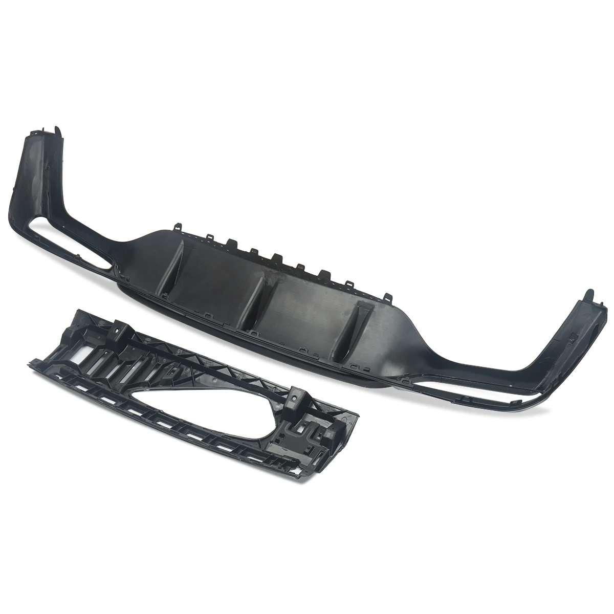 For Mercedes-Benz W213 AMG E63 Style Carbon Rear Bumper Diffuser with Exhaust Tips Glossly Black