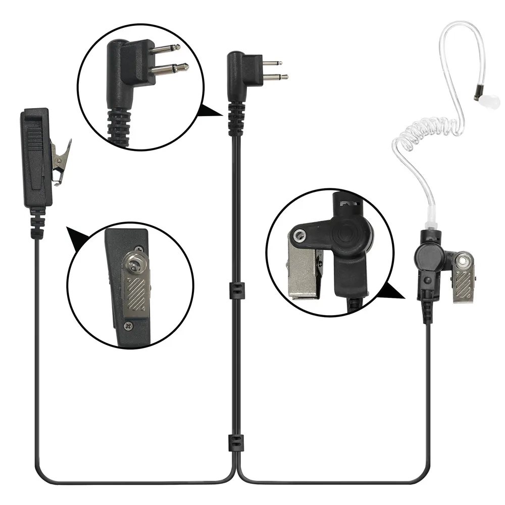 Walkie Talkie 2-wire Surveillance Earpiece Headset For CP200 CP200D PR400 GP300 CP110 CLS1110 CLS1410 CLS1413 A8 RDM2070D Radio