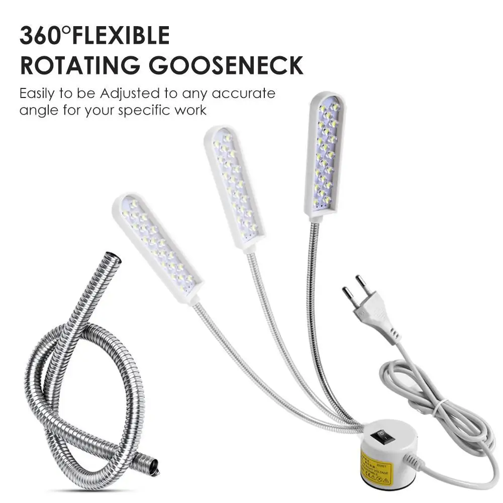 Industrial Lighting Sewing Machine LED Lights, Multifunctional Flexible Work Lamp, Magnetic Sewing Light for Drill Press Lathe