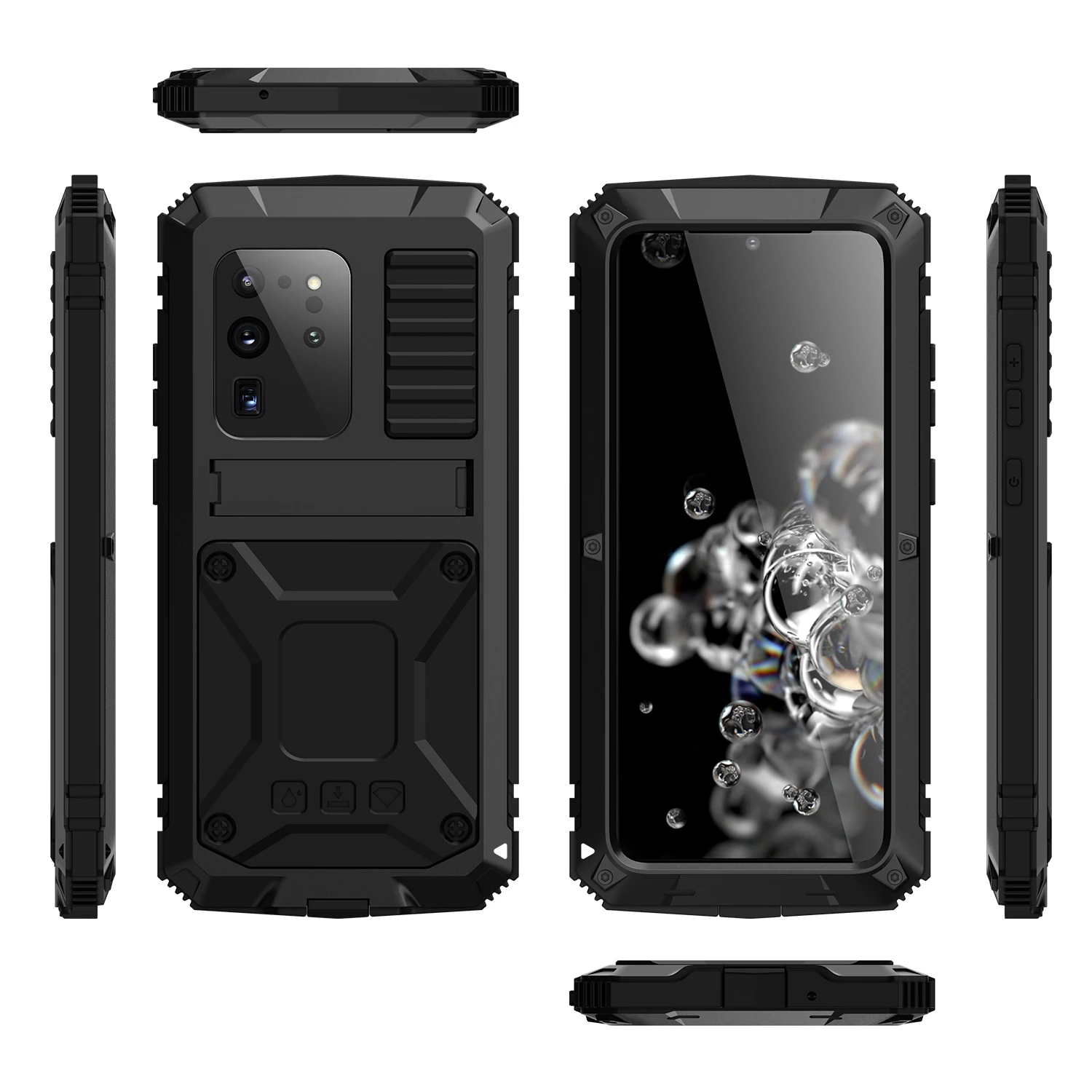 With Bracket+Full Protective For Samsung S20+/S20 Ultra Case Kickstand Dual Layer Protective Shockproof Cover For S20+/S20 Ultra