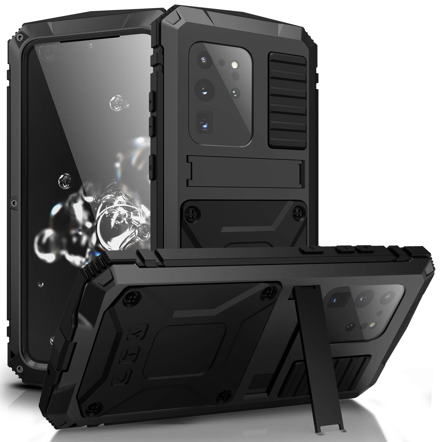 With Bracket+Full Protective For Samsung S20+/S20 Ultra Case Kickstand Dual Layer Protective Shockproof Cover For S20+/S20 Ultra
