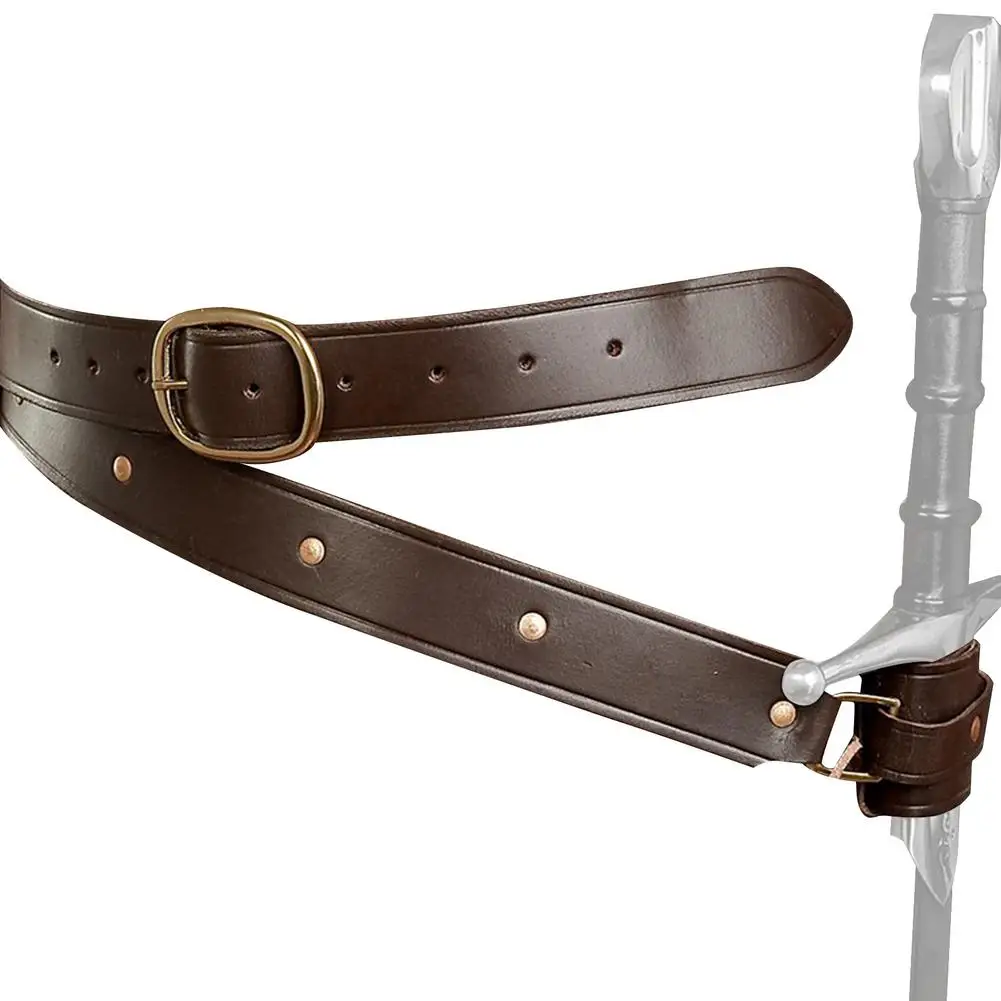 NEW Adult Medieval Retro Shoulder Strap Sword Holder Sheath Scabbard Frog Larp Knight Costume Gear Rapier Ring Belt Holster