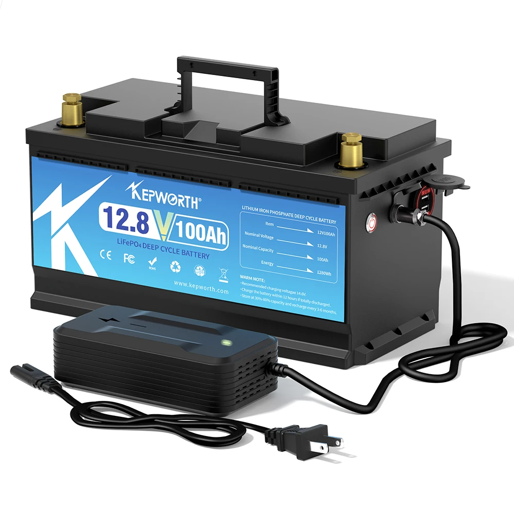 12V 100Ah LiFePO4 Storage Battery BMS Lithium Power Batteries 6000 Cycles For RV Campers Golf Cart Off-Road Off-Grid Solar Wind