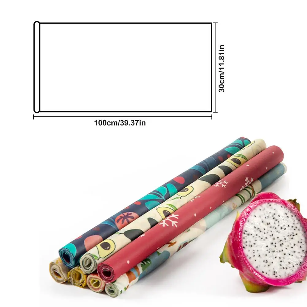 Bee Wax Cloth Fresh-Keeping Paper Food-Grade Sealing Package Rolls Reusable Cloth Fruit Storage Food Wraps