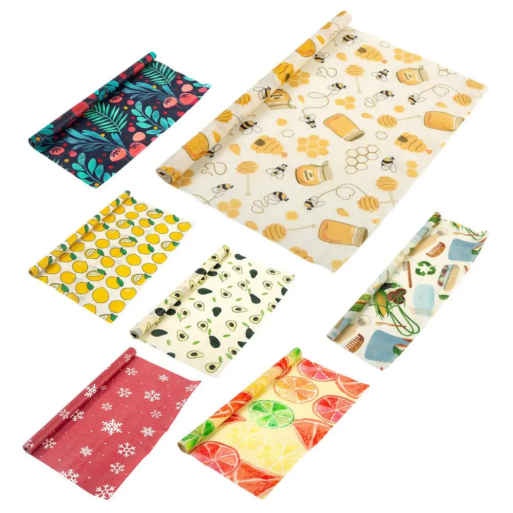 Bee Wax Cloth Fresh-Keeping Paper Food-Grade Sealing Package Rolls Reusable Cloth Fruit Storage Food Wraps