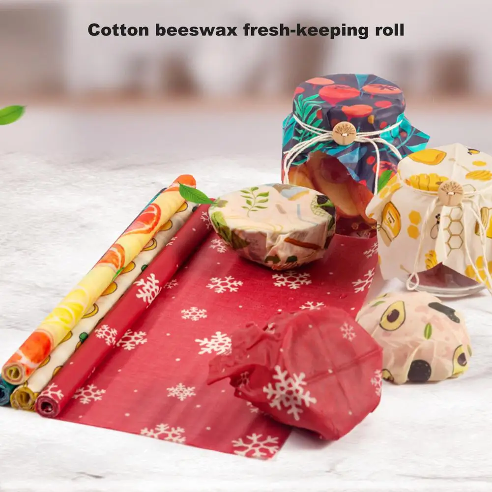 Bee Wax Cloth Fresh-Keeping Paper Food-Grade Sealing Package Rolls Reusable Cloth Fruit Storage Food Wraps