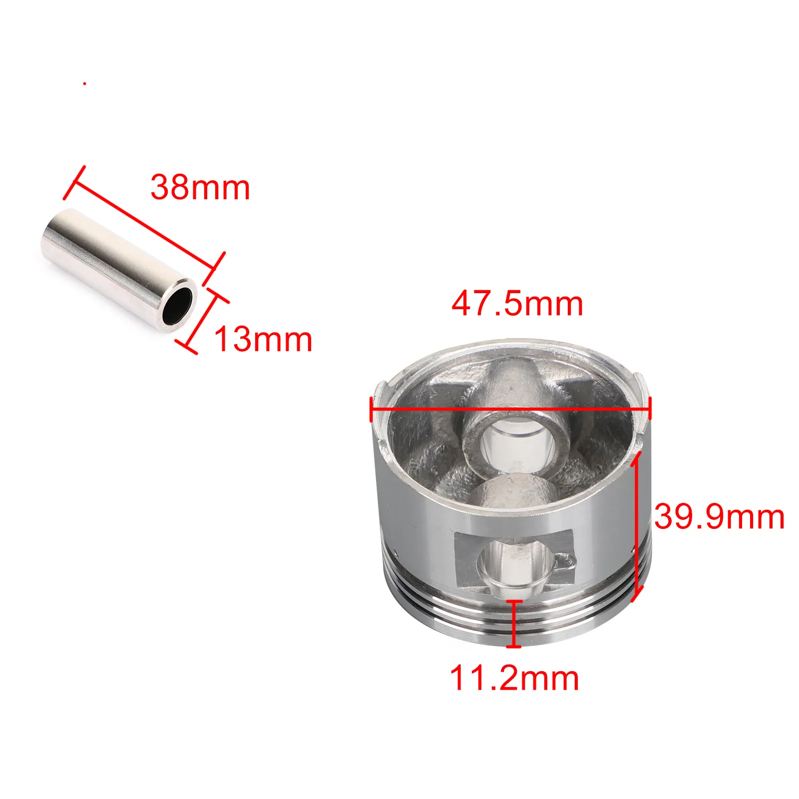 Areyourshop Piston Kit Standard Bore Fit for Polaris Sportsman 90 / Outlaw 90 07-16 0.75MM 47.75mm 43D-E1631-00 0453430 Motor