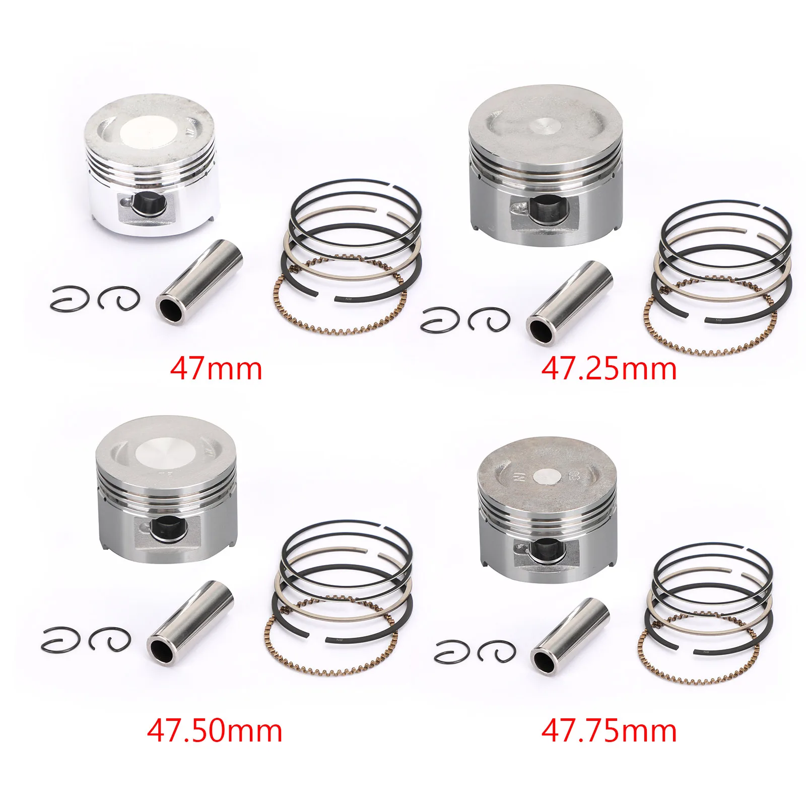 Areyourshop Piston Kit Standard Bore Fit for Polaris Sportsman 90 / Outlaw 90 07-16 0.75MM 47.75mm 43D-E1631-00 0453430 Motor
