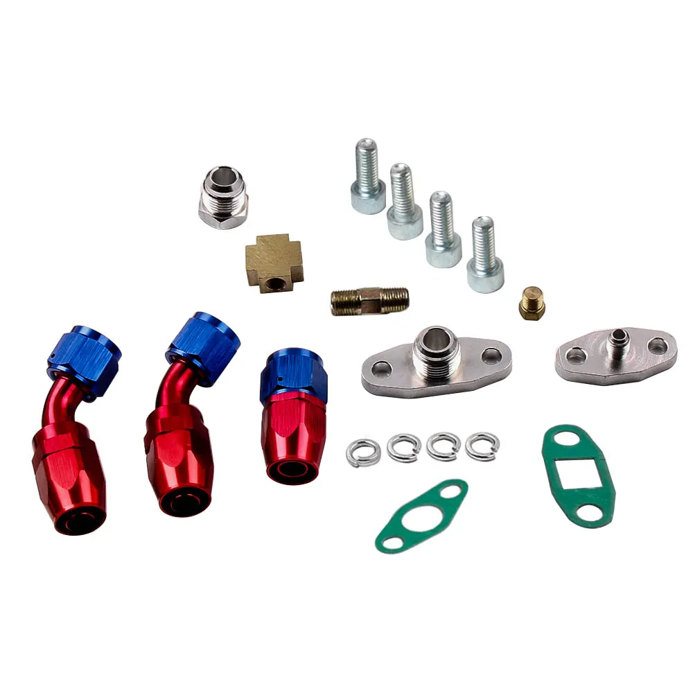T76 Turbine Universal Turbocharger T4 .96 A/r Trim 600+Hp 76mm Compressor+Oil Return/Feed Line Supercharger