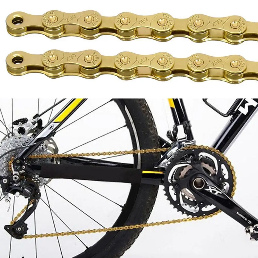 Bike Chain Electroplated Anti-rust Variable Speed Links Chain 116 Links Hollow Bicycle Chain 6/7/8/9/10/11 Speed For Bike Part