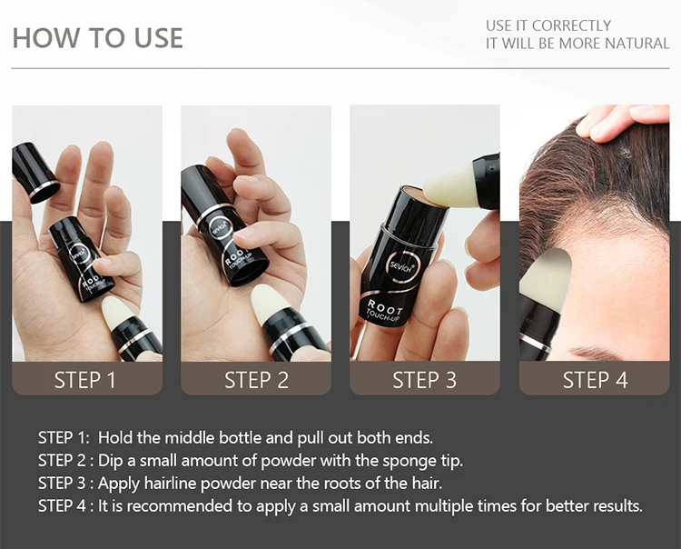 Sevich 5 Colors Hairline Powder Stick 2.5g Hairline Shadow Cover Up Fill In Thinning Hair Unisex Hairline Shadow Powder