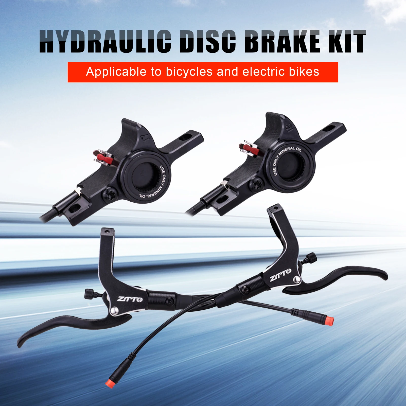 Bicycle Hydraulic Disc Brake Kit Bike Front Rear Lever Electric Vehicle Power Off Oil Brake Electric Scooter Disc Brake Lever