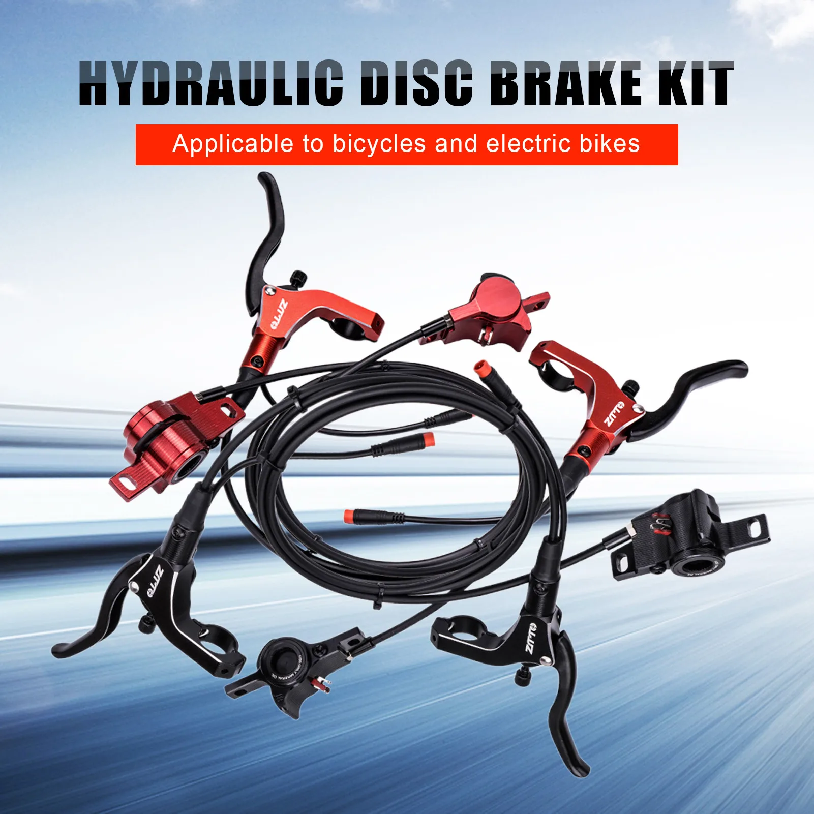 Bicycle Hydraulic Disc Brake Kit Bike Front Rear Lever Electric Vehicle Power Off Oil Brake Electric Scooter Disc Brake Lever