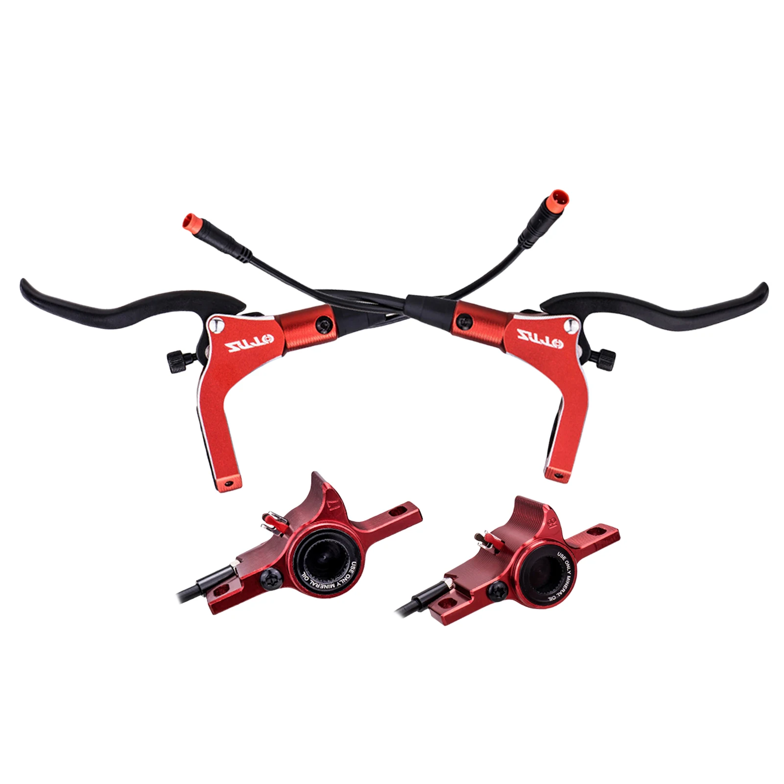 Bicycle Hydraulic Disc Brake Kit Bike Front Rear Lever Electric Vehicle Power Off Oil Brake Electric Scooter Disc Brake Lever