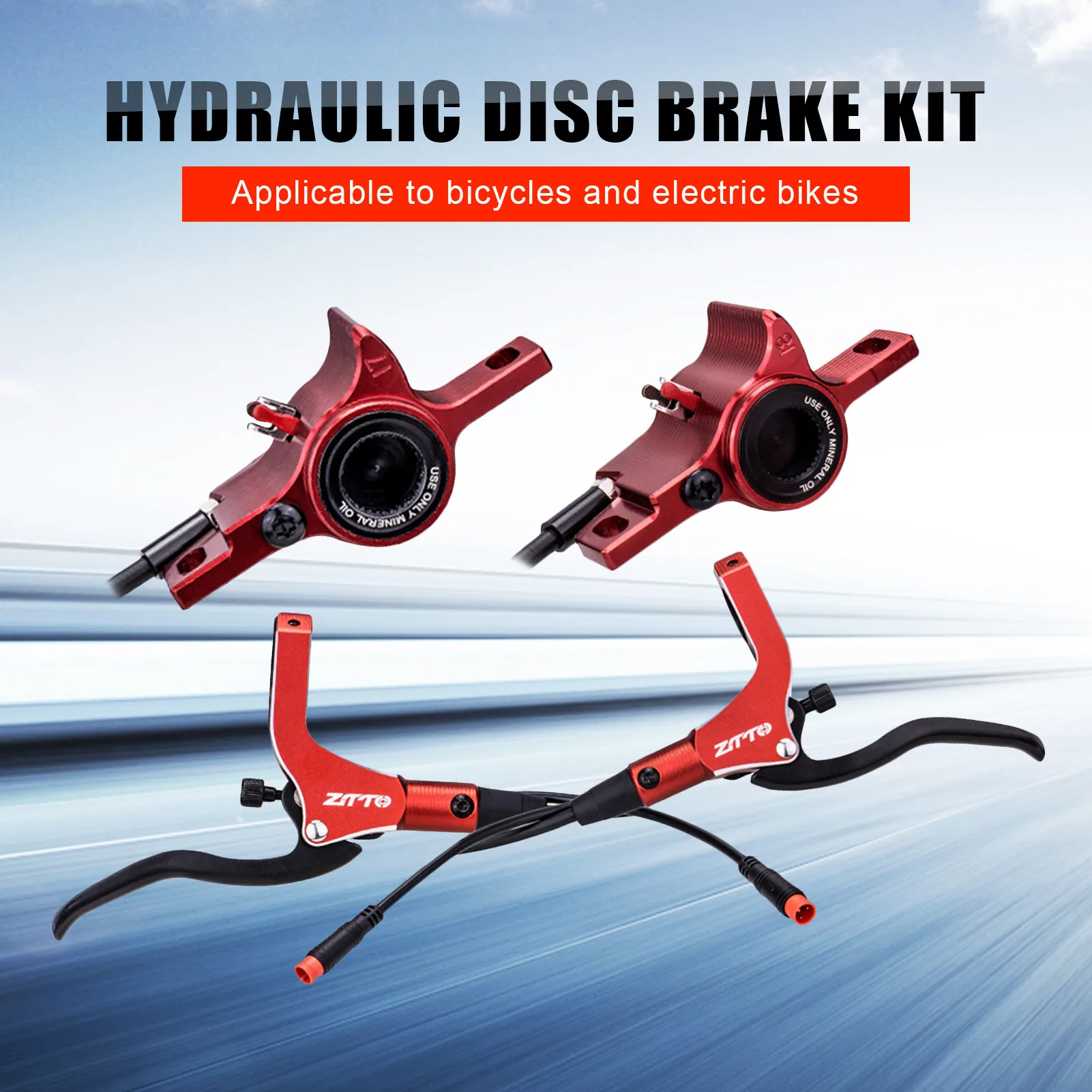 Bicycle Hydraulic Disc Brake Kit Bike Front Rear Lever Electric Vehicle Power Off Oil Brake Electric Scooter Disc Brake Lever