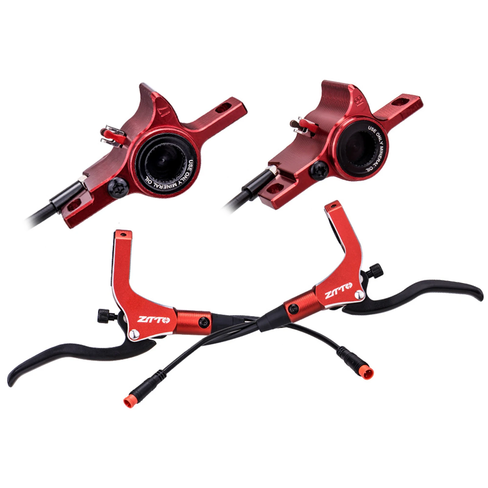 Bicycle Hydraulic Disc Brake Kit Bike Front Rear Lever Electric Vehicle Power Off Oil Brake Electric Scooter Disc Brake Lever