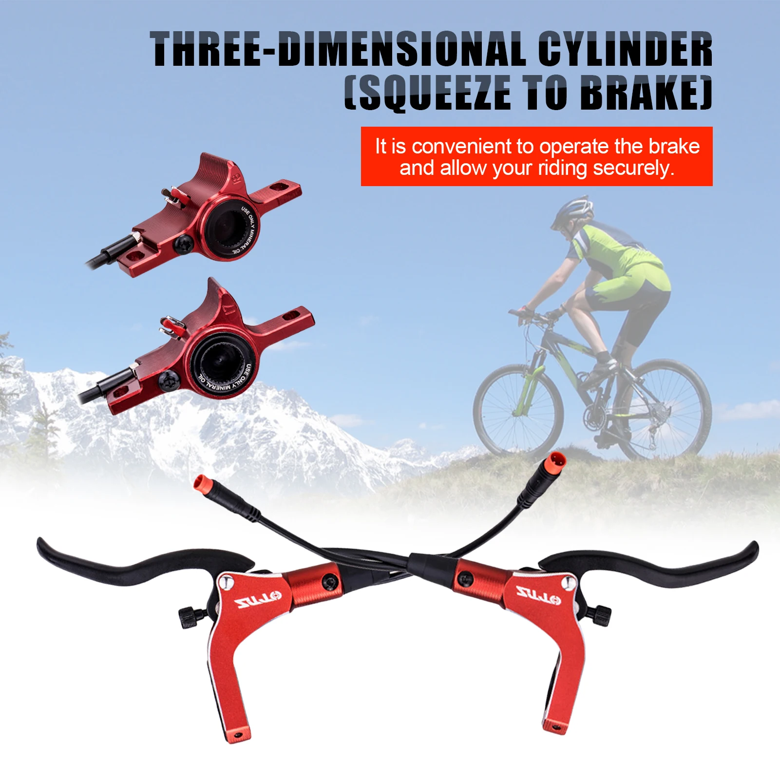 Bicycle Hydraulic Disc Brake Kit Bike Front Rear Lever Electric Vehicle Power Off Oil Brake Electric Scooter Disc Brake Lever