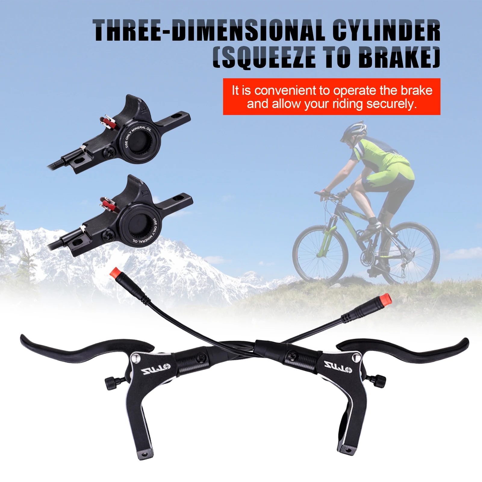 Bicycle Hydraulic Disc Brake Kit Bike Front Rear Lever Electric Vehicle Power Off Oil Brake Electric Scooter Disc Brake Lever