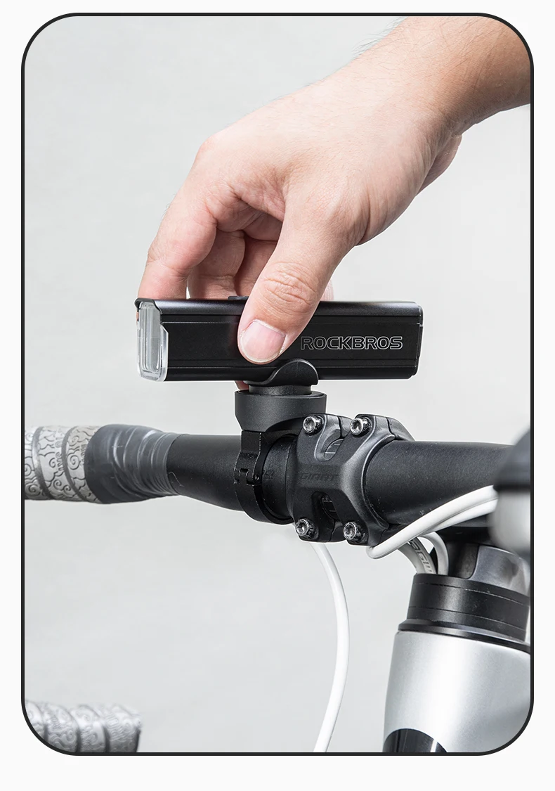 ROCKBROS Bike Front Light 1000LM 4500mAH Lamp Flashlight Type-C Bicycle Light Multi Install Headlights MTB Road Cycling Light