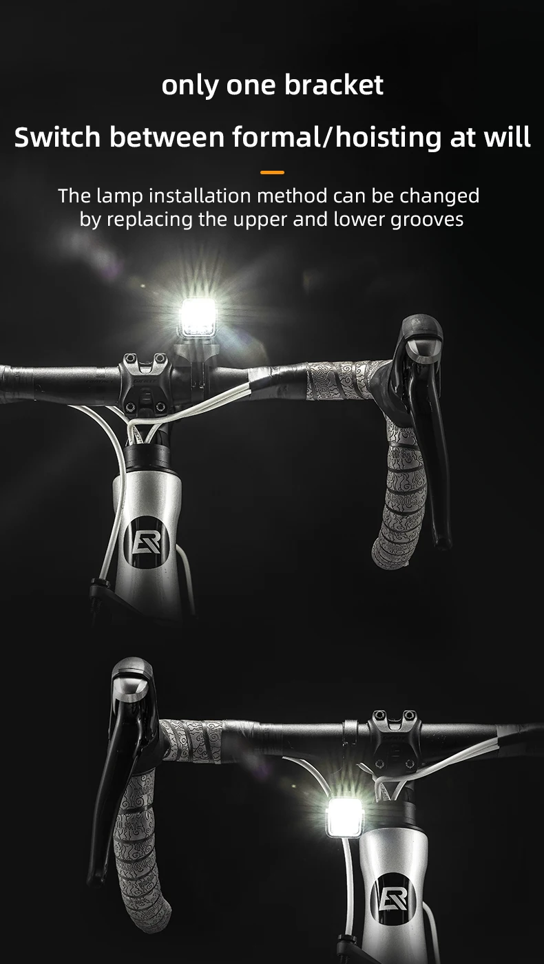 ROCKBROS Bike Front Light 1000LM 4500mAH Lamp Flashlight Type-C Bicycle Light Multi Install Headlights MTB Road Cycling Light