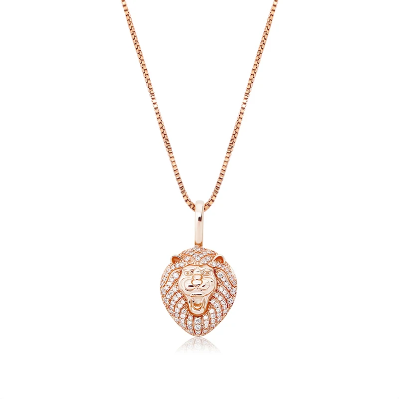 JINAO New 100% 925 Sterling Silver Lion Pendant High Quality CZ Women's Necklace Hip Hop Fashion Delicate Jewelry For Gift