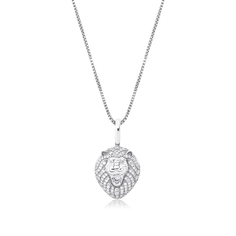 JINAO New 100% 925 Sterling Silver Lion Pendant High Quality CZ Women's Necklace Hip Hop Fashion Delicate Jewelry For Gift