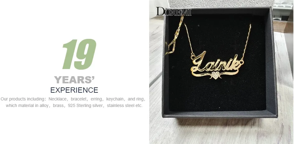 DOREMI Custom Name Necklaces Stainlesss Pendant Letters Necklace for Women Custom Chain Jewelry Children Personalized Gold