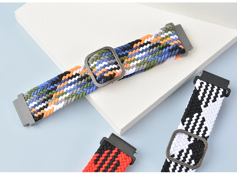 20/22 mm Band for Samsung Galaxy 46mm 42mm/Gear S3 frontier/active 2 Adjustable Braided Solo Loop Huawei watch GT/2/2e/Pro strap