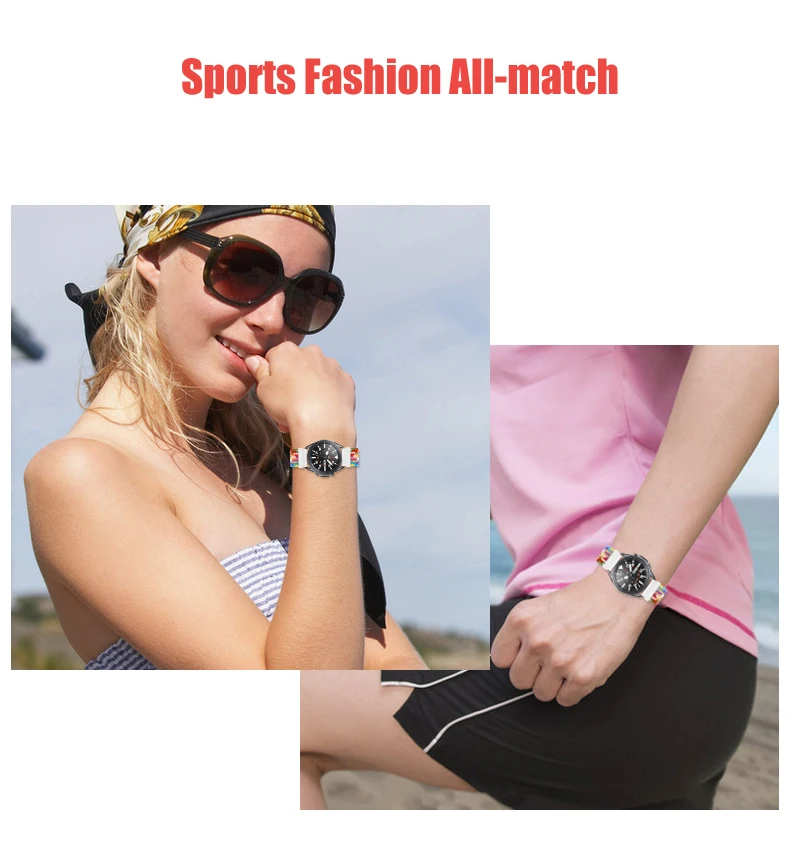 20/22 mm Band for Samsung Galaxy 46mm 42mm/Gear S3 frontier/active 2 Adjustable Braided Solo Loop Huawei watch GT/2/2e/Pro strap