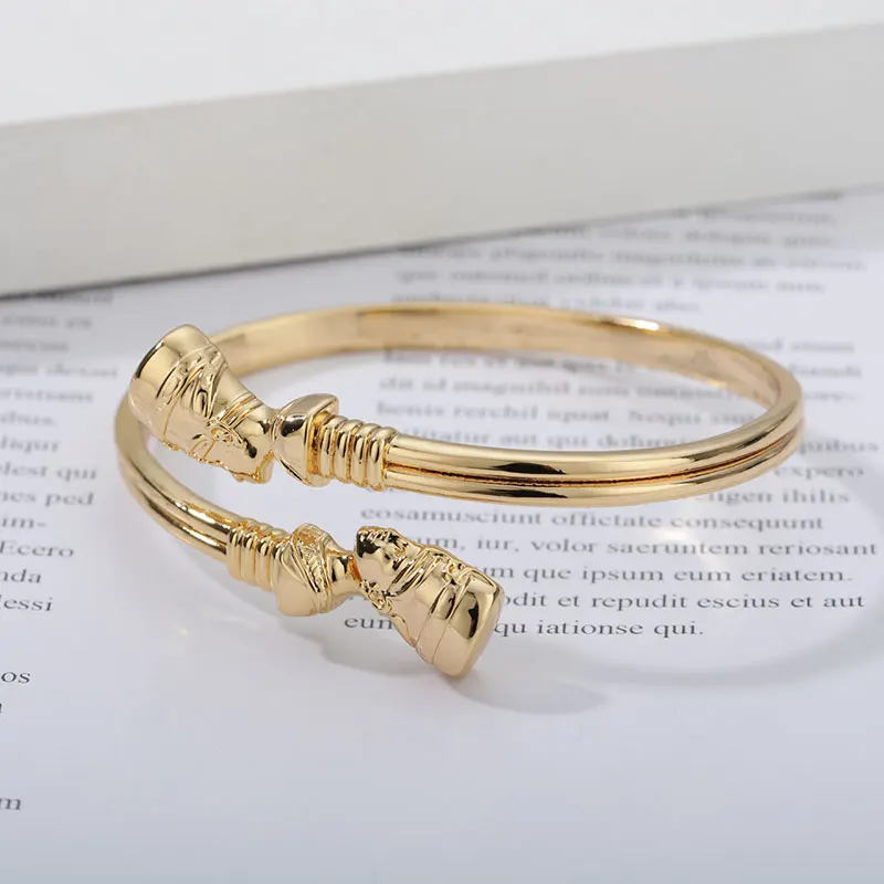 Egyptian Queen Nefertiti Bangles African Cuff Bracelet Stainless Steel Adjustable Luck Bracelets For Women man Jewelry Gift