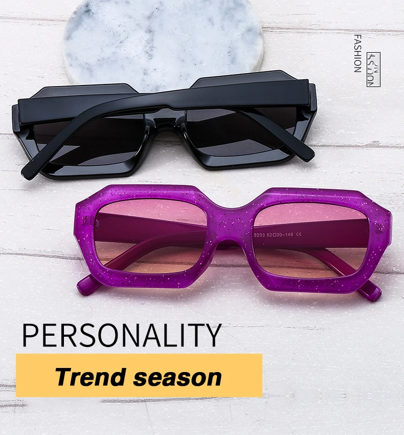 SORVINO Small Polygon Rectangle Women Sunglasses Fashion Retro Brand Designer Square Sun Glasses Men Classic White Shades UV400