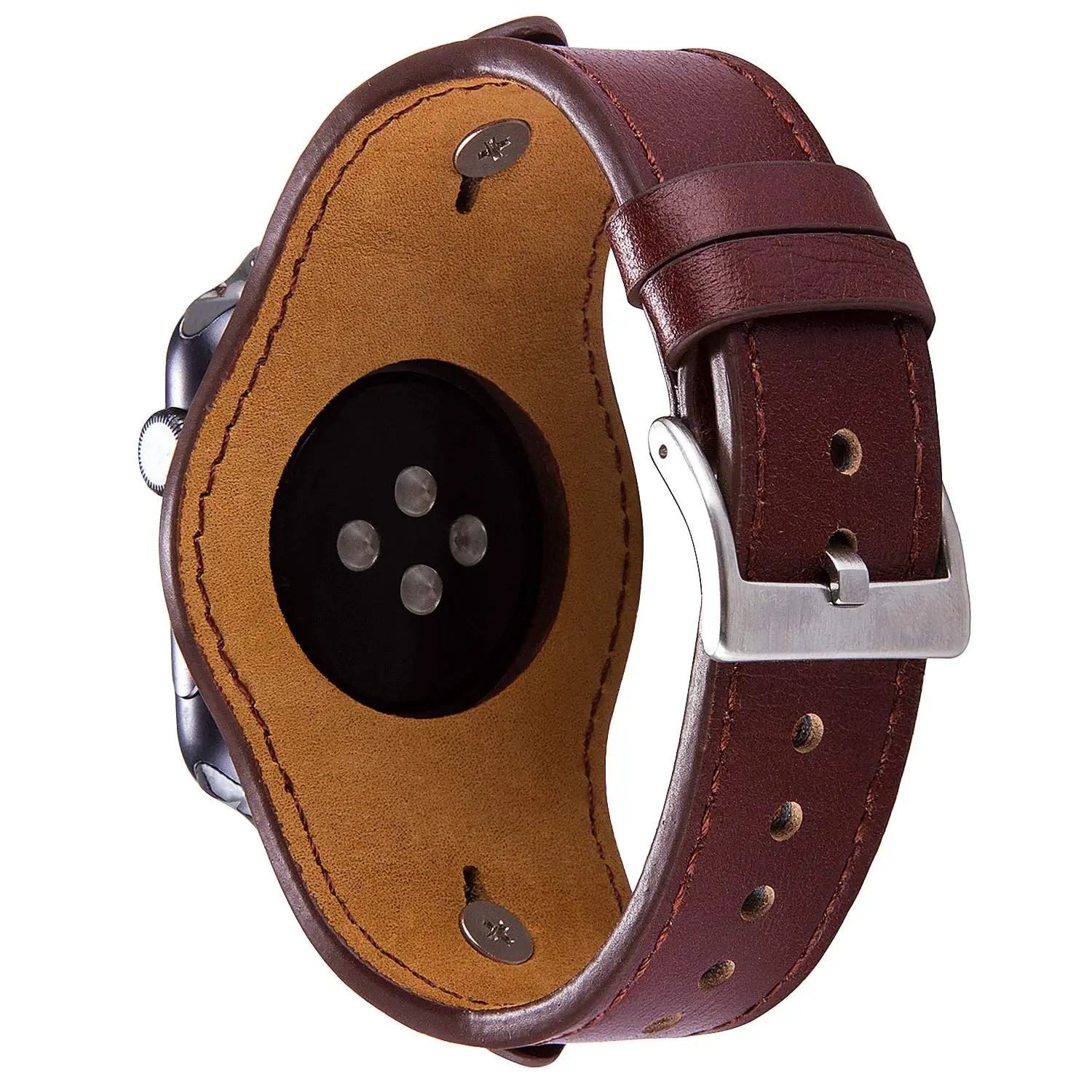 Cuff Bracelet For Apple watch band 44mm 40mm 42mm 38mm 49mm correa Leather strap iWatch series 6 se 5 4 3 7 Ultra 8 45mm 41mm