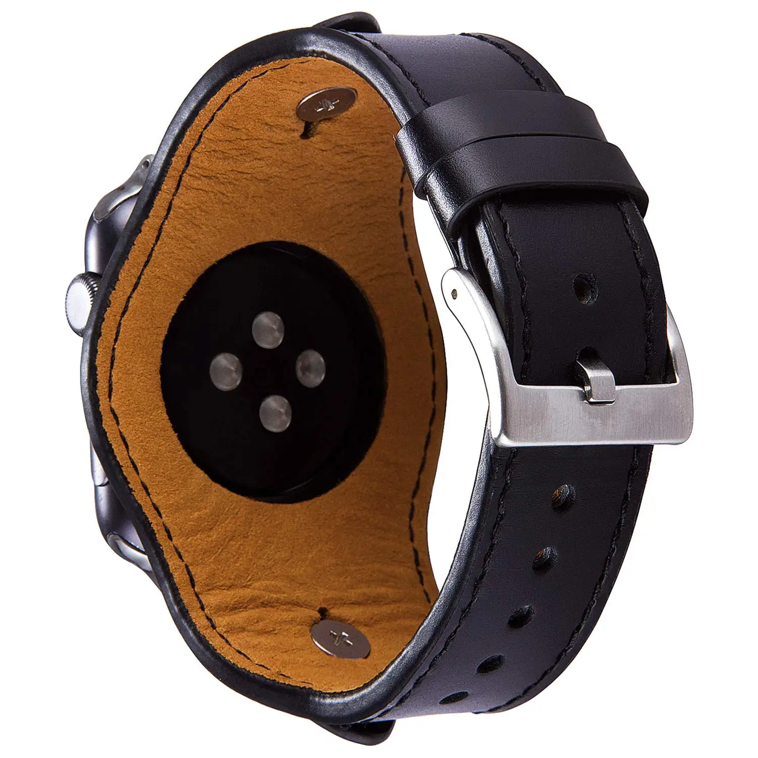 Cuff Bracelet For Apple watch band 44mm 40mm 42mm 38mm 49mm correa Leather strap iWatch series 6 se 5 4 3 7 Ultra 8 45mm 41mm