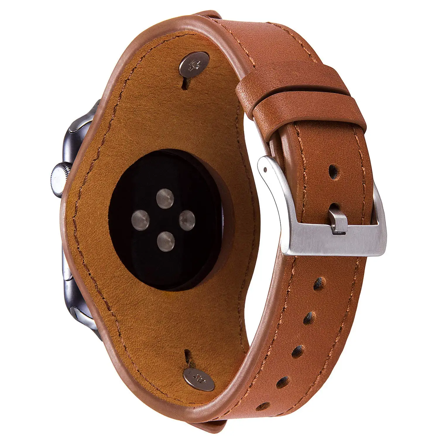Cuff Bracelet For Apple watch band 44mm 40mm 42mm 38mm 49mm correa Leather strap iWatch series 6 se 5 4 3 7 Ultra 8 45mm 41mm