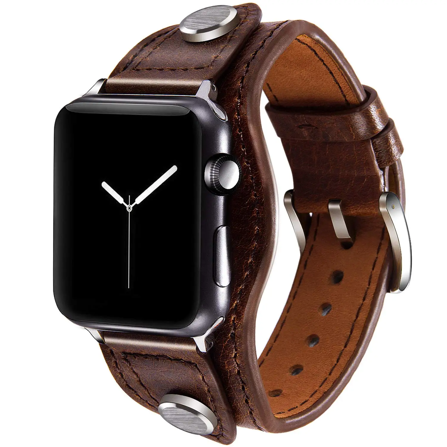 Cuff Bracelet For Apple watch band 44mm 40mm 42mm 38mm 49mm correa Leather strap iWatch series 6 se 5 4 3 7 Ultra 8 45mm 41mm