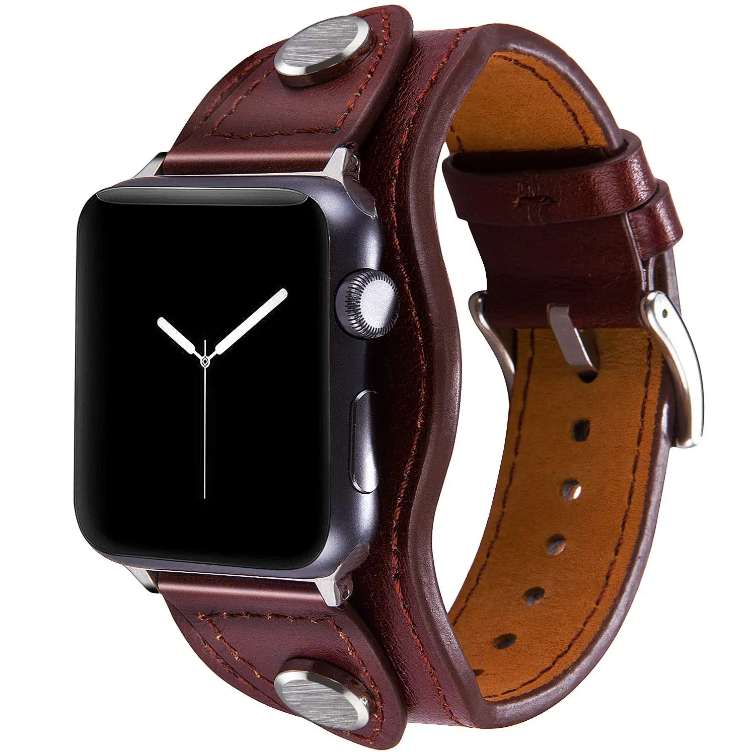 Cuff Bracelet For Apple watch band 44mm 40mm 42mm 38mm 49mm correa Leather strap iWatch series 6 se 5 4 3 7 Ultra 8 45mm 41mm