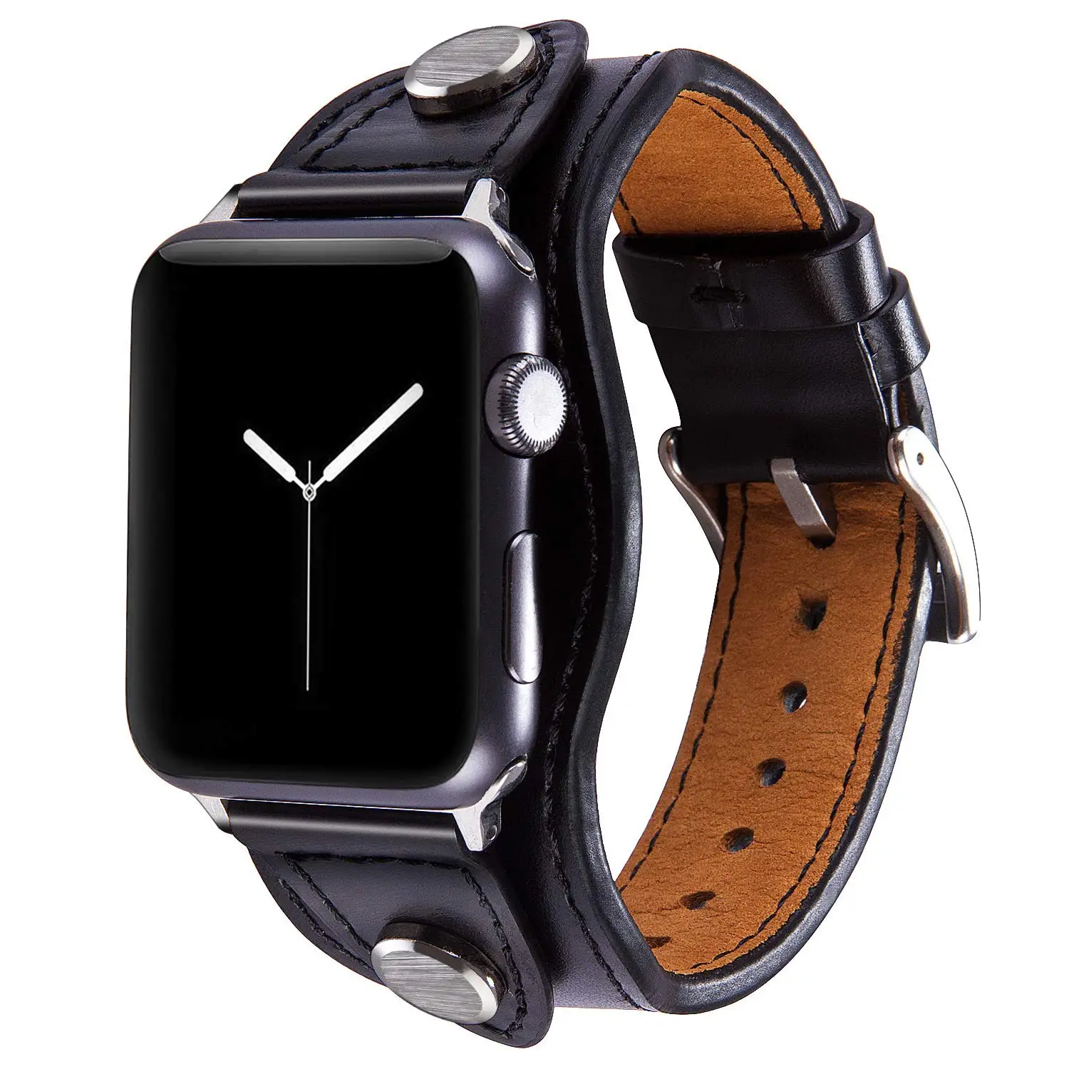 Cuff Bracelet For Apple watch band 44mm 40mm 42mm 38mm 49mm correa Leather strap iWatch series 6 se 5 4 3 7 Ultra 8 45mm 41mm