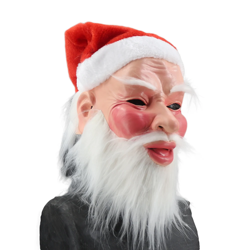 Christmas Krampus Mask, Realistic Christmas Santa Claus Mask Latex Xmas Costume Mask Costume Party