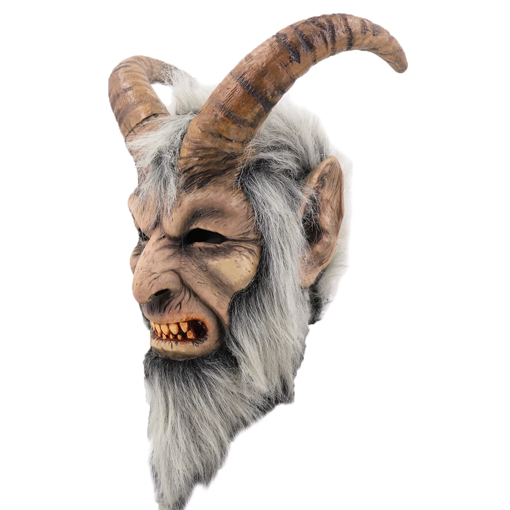 Christmas Krampus Mask, Realistic Christmas Santa Claus Mask Latex Xmas Costume Mask Costume Party