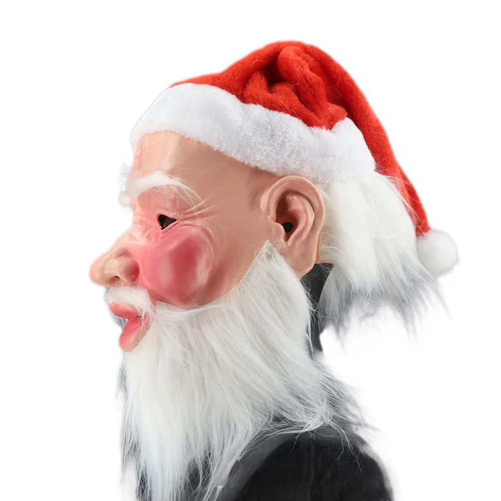 Christmas Krampus Mask, Realistic Christmas Santa Claus Mask Latex Xmas Costume Mask Costume Party