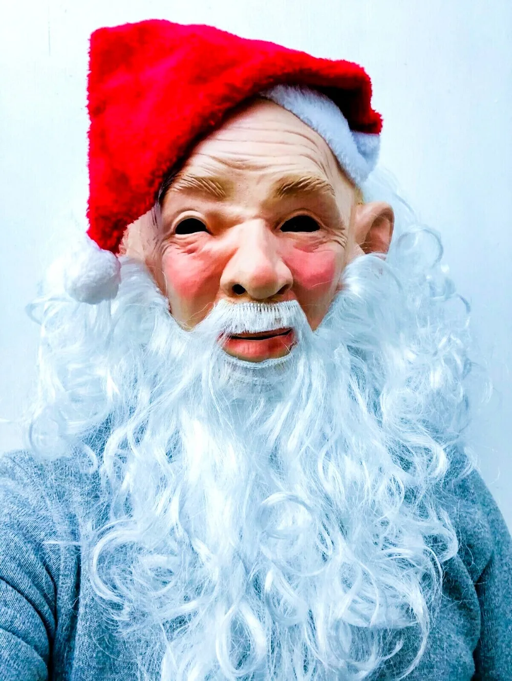 Christmas Krampus Mask, Realistic Christmas Santa Claus Mask Latex Xmas Costume Mask Costume Party