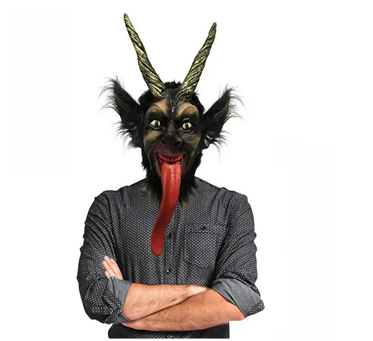 Christmas Krampus Mask, Realistic Christmas Santa Claus Mask Latex Xmas Costume Mask Costume Party