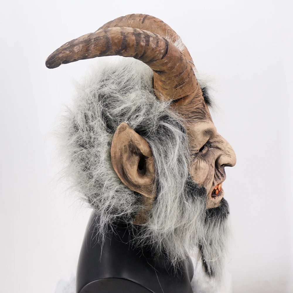 Christmas Krampus Mask, Realistic Christmas Santa Claus Mask Latex Xmas Costume Mask Costume Party