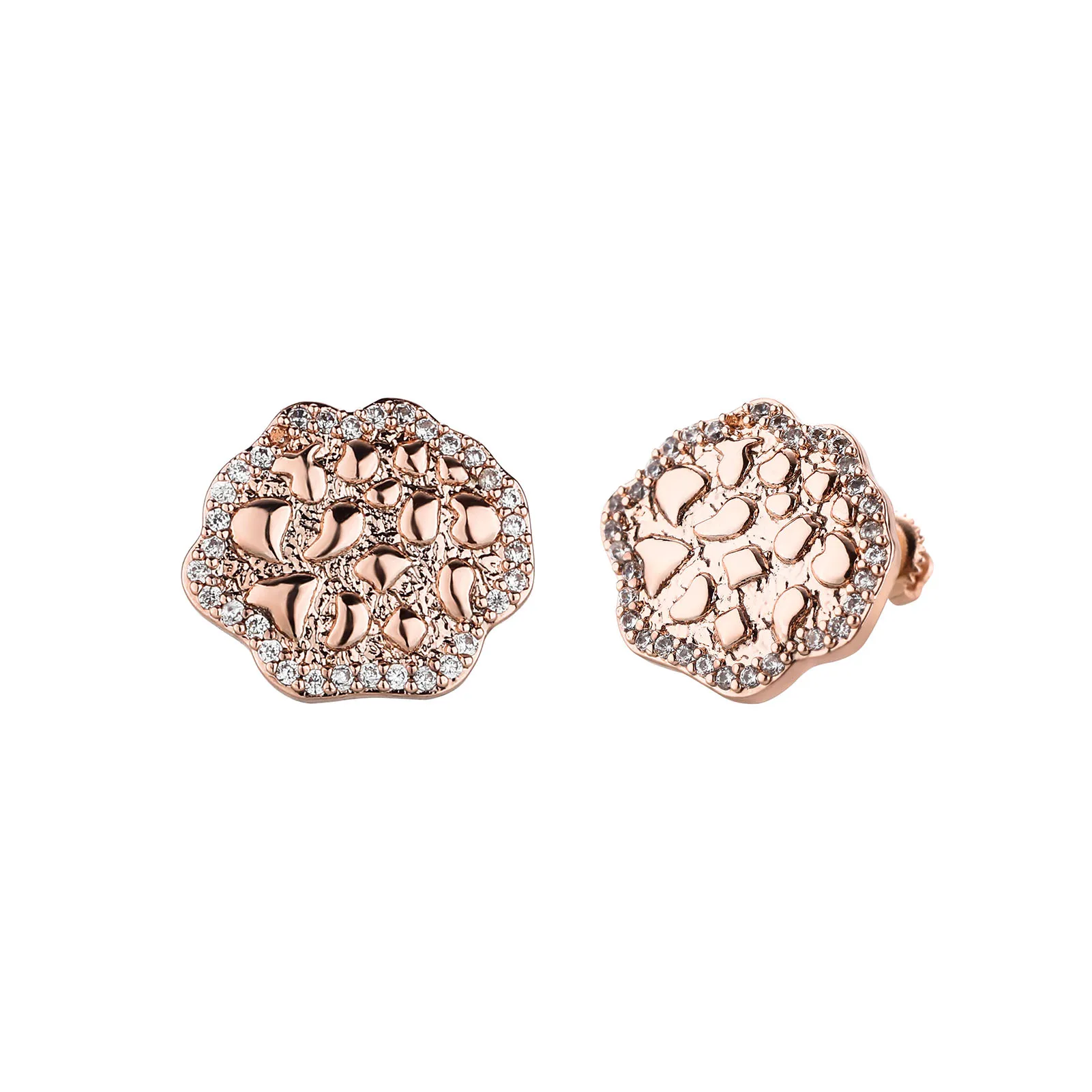 GUCY Flower Shape Zirconia Earrings Sparkle Bling Women Micro Paved Earring AAAA Cubic Zircon Fashion Jewelry Gift