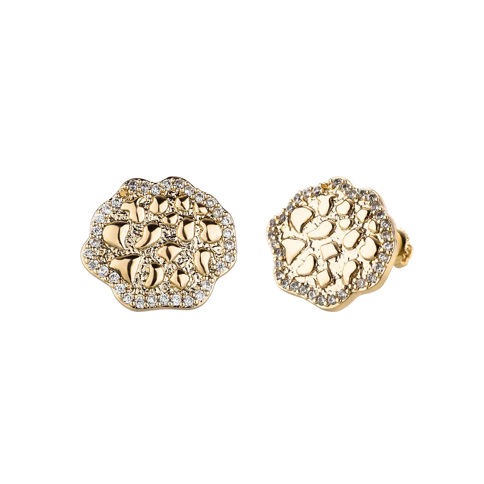 GUCY Flower Shape Zirconia Earrings Sparkle Bling Women Micro Paved Earring AAAA Cubic Zircon Fashion Jewelry Gift