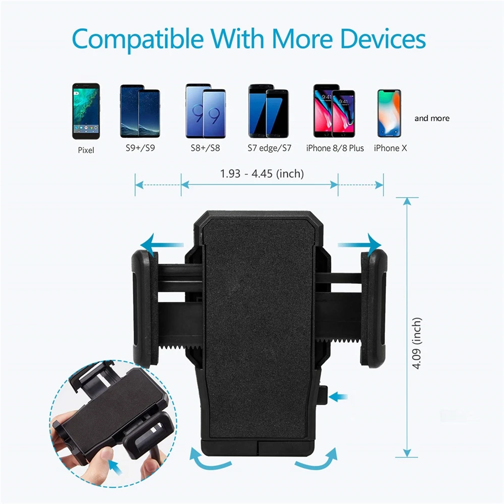 Car Cup Holder Phone Mount Flexible Gooseneck with 360° Adjustable Holder, Fits Phones up to 4.1” width, for Car SUV or Truck