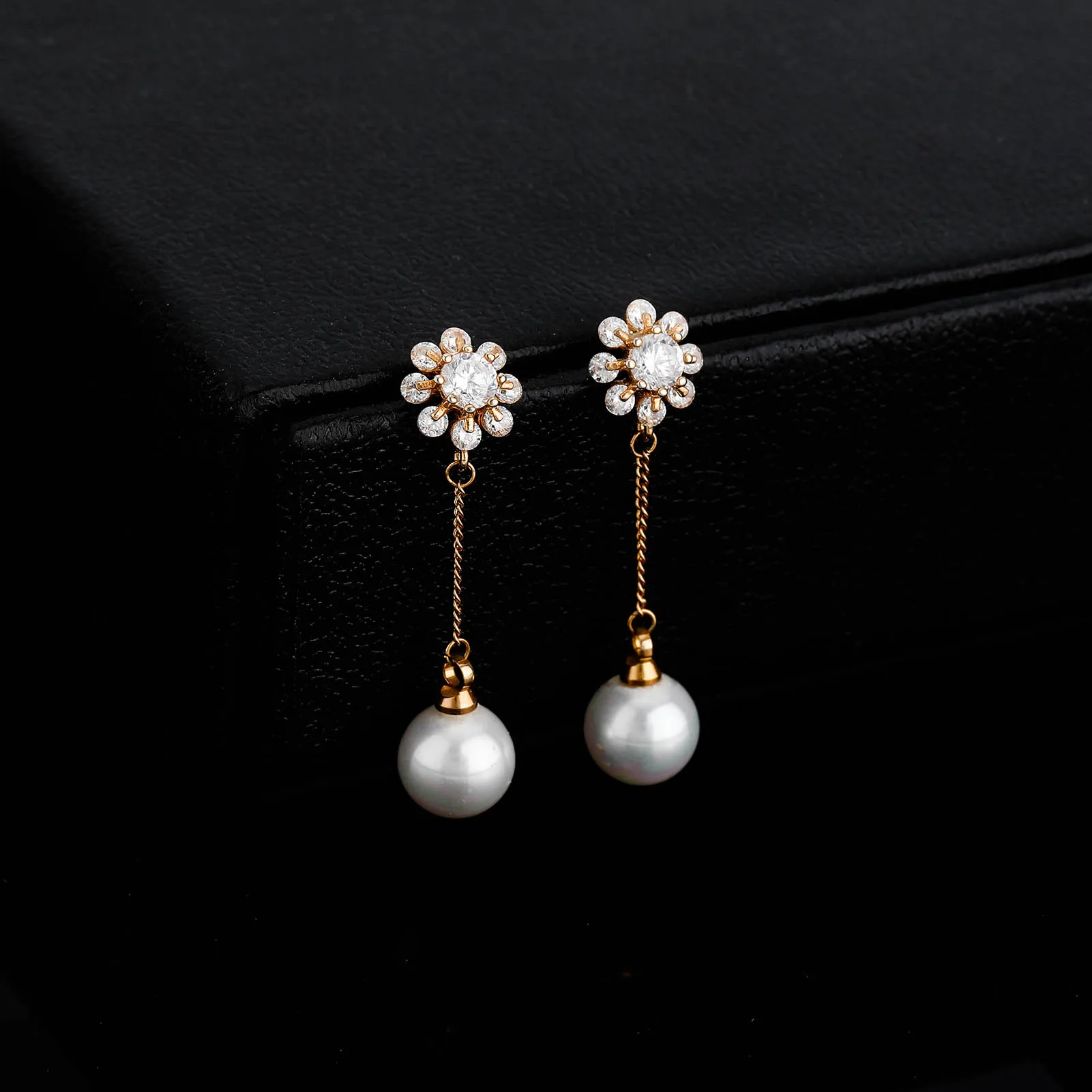 JINAO 2021 NEW Long Earrings With Pearl Pendant High Quanlity Freshwater Pearl Earings Wedding Earrings Jewelry Gift