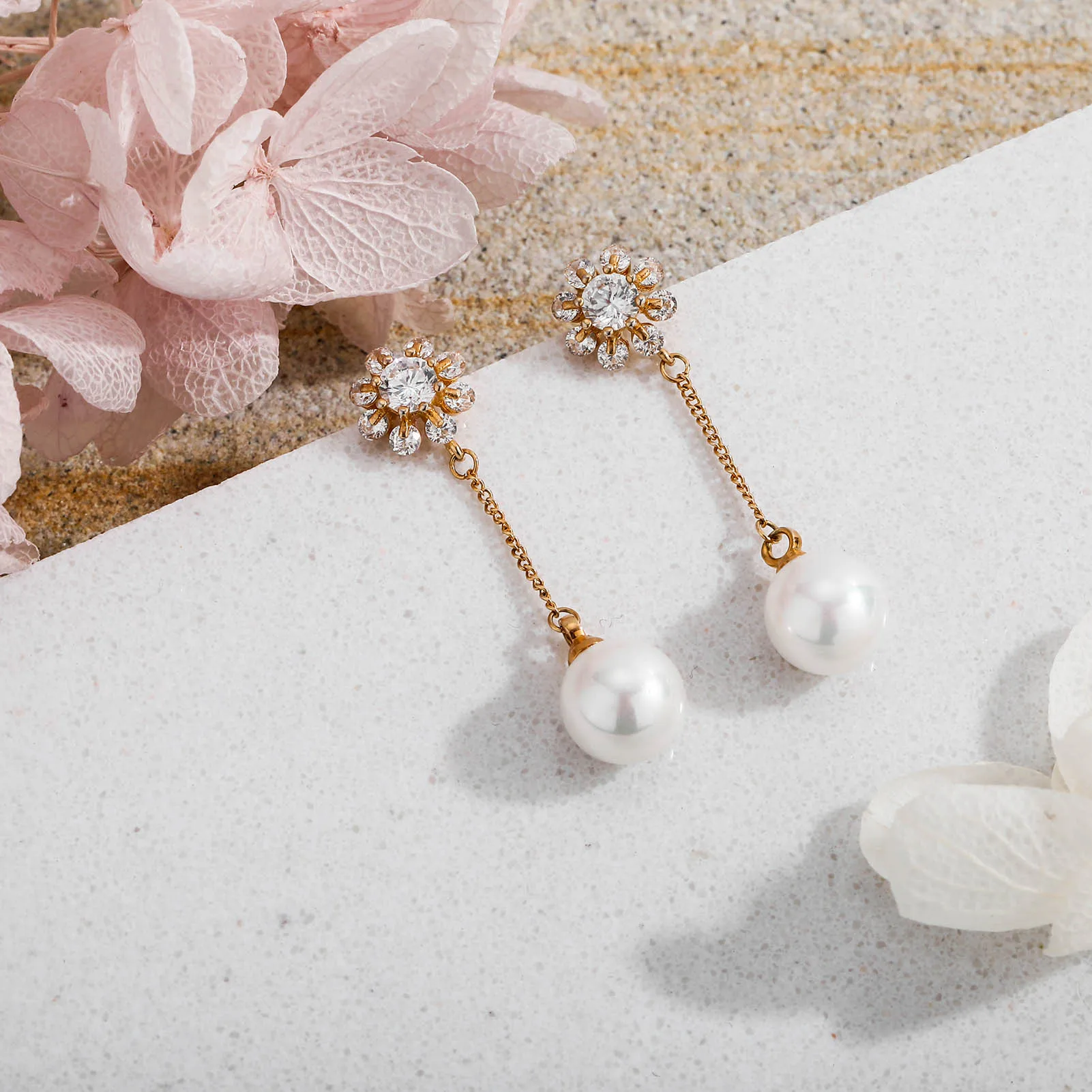 JINAO 2021 NEW Long Earrings With Pearl Pendant High Quanlity Freshwater Pearl Earings Wedding Earrings Jewelry Gift