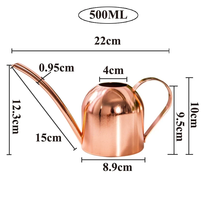 Stainless Steel Watering Can for Outdoor Plants, Long Spout Watering Pot, Watering Device, Meaty Bonsai Garden Tool, 500ml